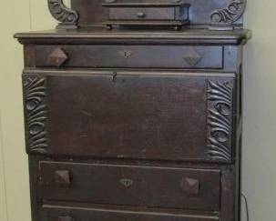 Oak Chest w/Secretary Desk