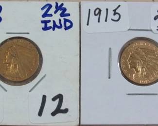 $2.50 Gold Indian Head Coins