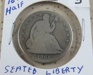 1861 Seated Liberty Half Dollar