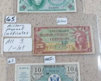 Military Payment Certificates - WWII & Vietnam Era