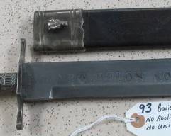 Bowie Knife w/Etched Words on Blade