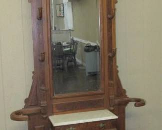 Victorian Walnut Hall Tree