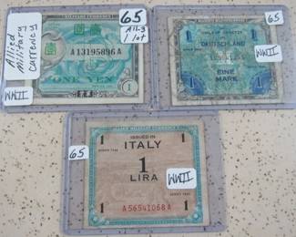 WWII Allied Military Currency 