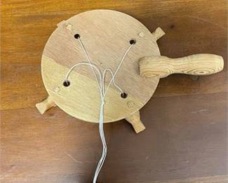 Lot 10044: Folk Art Carved Wood Pecking Birds Paddle Toy (photo 5)