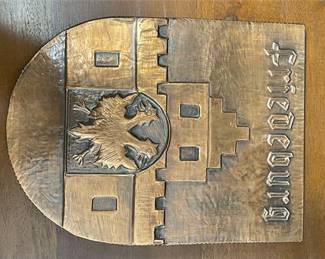 Lot 10052: Friedberg Coat of Arms Hand-Hammered Copper Wall Plaque (photo 4)