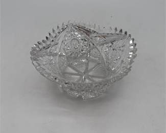 Lot 0694: American Brilliant-Style Cut Glass Bowl with Stones (photo 4)