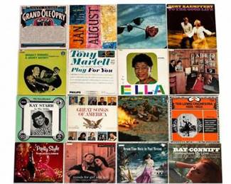 Lot 10058: Group of Approximately Twenty Vintage Mixed-Genre Vinyl LPs — current bid $7