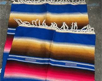 Lot 808: Mexican Saltillo-Style Wool Serape Poncho, 39 × 18 in (photo 2)