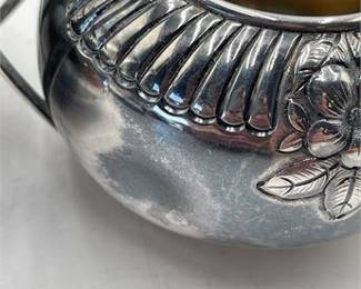 Lot 605: North American Sterling Silver Sugar Bowl and Cream Jug (photo 3)