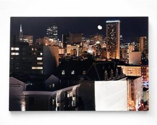 Lot 0772: Color Photograph, Night Skyline, Larson-Juhl Frame — current bid $5