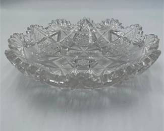 Lot 646: American Brilliant Period Cut Glass Low Bowl, 9 in. (photo 2)