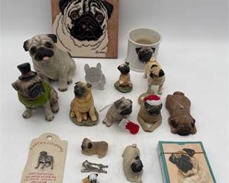 Lot 0241: Assembled Pug Collectibles, Resin, Pewter, Glass & Ceramic (photo 2)
