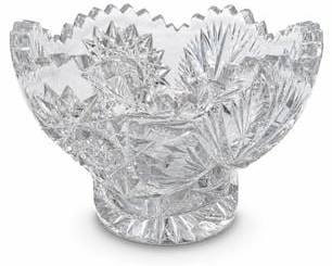 Lot 644: American Brilliant Cut Glass Footed Bowl — current bid $5