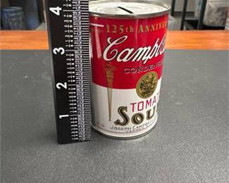 Lot 804: Campbell's 125th Anniversary Tomato Soup Tin Coin Bank (photo 3)