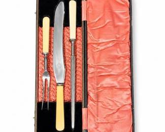 Lot 10054: George Butler & Co Cavendish Sheffield Carving Set — current bid $6
