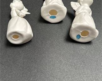 Lot 803: Japanese Bisque Porcelain Angel Figurines, Set of Three (photo 2)