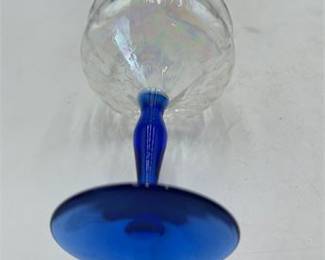 Lot 624: Set of Twelve Iridescent Optic Coupes with Cobalt Stems (photo 3)