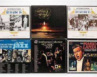 Lot 10065: Six 1970s Vinyl LP Box Sets, Smithsonian Jazz & Mario Lanza — current bid $5
