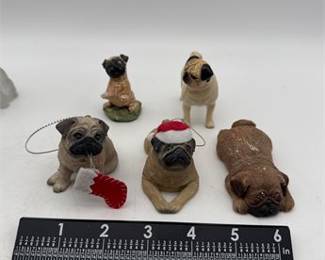 Lot 0241: Assembled Pug Collectibles, Resin, Pewter, Glass & Ceramic (photo 4)