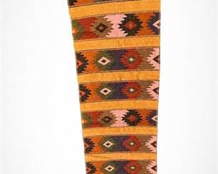 Lot 807: Anatolian-Style Flat-Woven Kilim Runner, 53 × 14 in — current bid $6