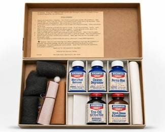Lot 0907: Birchwood Casey Perma Blue & Tru-Oil Finishing Kit — current bid $5