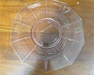 Lot 10011: Pink Depression Glass Console Set, c.1930s, 5 Pcs (photo 11)