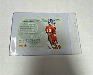 Lot 0598: 1996 Playoff Prime Terrell Davis SAMPLE Promo Card (photo 2)