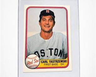 Lot 0595: 1981 Fleer #221 Carl Yastrzemski Baseball Card — current bid $5