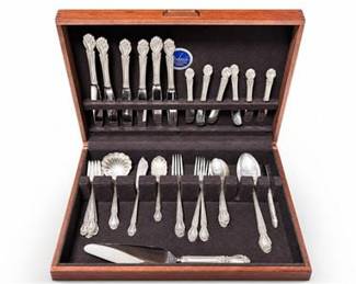 Lot 10013: M.I. Naken Co. Silverware Chest with Flatware Service — current bid $5