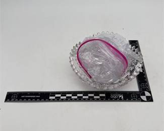 Lot 0694: American Brilliant-Style Cut Glass Bowl with Stones (photo 3)