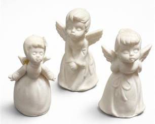 Lot 803: Japanese Bisque Porcelain Angel Figurines, Set of Three — current bid $5