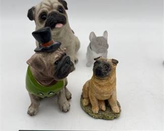 Lot 0241: Assembled Pug Collectibles, Resin, Pewter, Glass & Ceramic (photo 5)