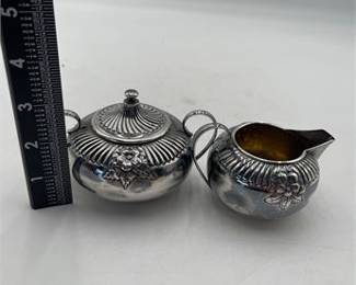 Lot 605: North American Sterling Silver Sugar Bowl and Cream Jug (photo 2)