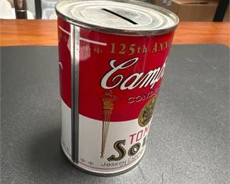 Lot 804: Campbell's 125th Anniversary Tomato Soup Tin Coin Bank (photo 2)