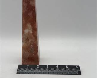 Lot 0452: Polished Red Marble Decorative Obelisk, 7.75 in. (photo 4)