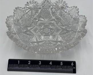 Lot 646: American Brilliant Period Cut Glass Low Bowl, 9 in. (photo 5)