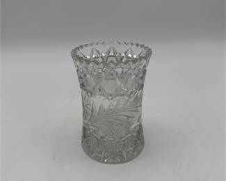 Lot 0693: American Brilliant Style Cut & Engraved Glass Fern Vase (photo 2)