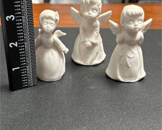 Lot 803: Japanese Bisque Porcelain Angel Figurines, Set of Three (photo 5)