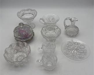 Lot 0684: American Brilliant Period Cut Glass Tablewares, 9 Pcs (photo 2)