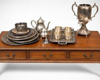 Lot 10040: F.B. Rogers & Reed & Barton Silverplate Holloware Group — current bid $6