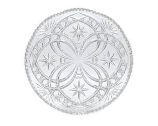 Lot 0682: Colorless Pressed Glass Round Dish With Sawtooth Rim (photo 2)