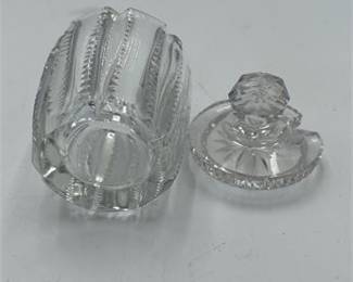 Lot 641: Cut Glass Covered Condiment Jar, Anglo-Irish Style (photo 3)