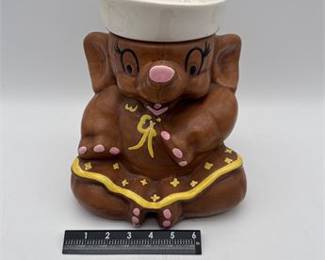 Lot 0325: Figural Ceramic Mouse Cookie Jar, Sailor-Hat Lid (photo 3)
