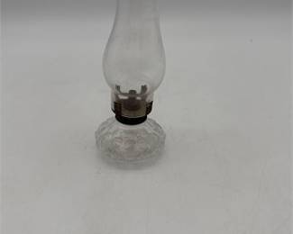 Lot 0678: Miniature Pressed Glass Kerosene Night Lamp, EAPG Era (photo 2)