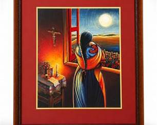 Lot 0735: Simón Silva "Amor a Todas Horas" Framed Art Print — current bid $8