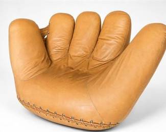 Lot 10073: Baseball Glove Lounge Chair, After De Pas, D'Urbino — current bid $64