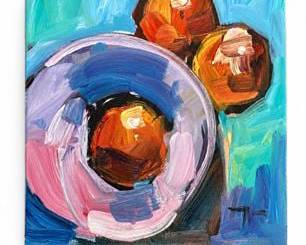 Lot 811: Jose Trujillo "Oranges" Oil on Canvas, 2019 — current bid $24