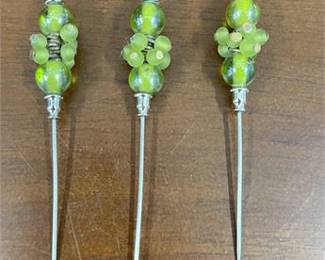 Lot 10016: Vintage Cocktail Pick Set with Glass Holder, 11 Pcs (photo 6)