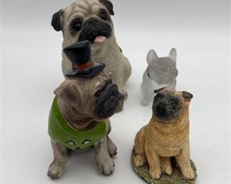 Lot 0241: Assembled Pug Collectibles, Resin, Pewter, Glass & Ceramic (photo 3)