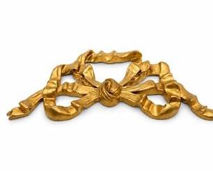 Lot 0324: Gilt Ribbon-And-Bow Appliqué Ornament, Louis XVI Style — current bid $5